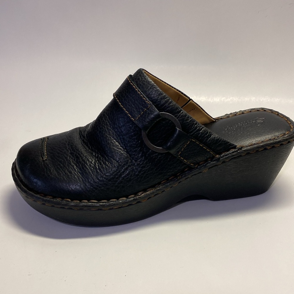 CABELA’S Sandhills Collection Leather Clogs Size 8M Black - Picture 7 of 7